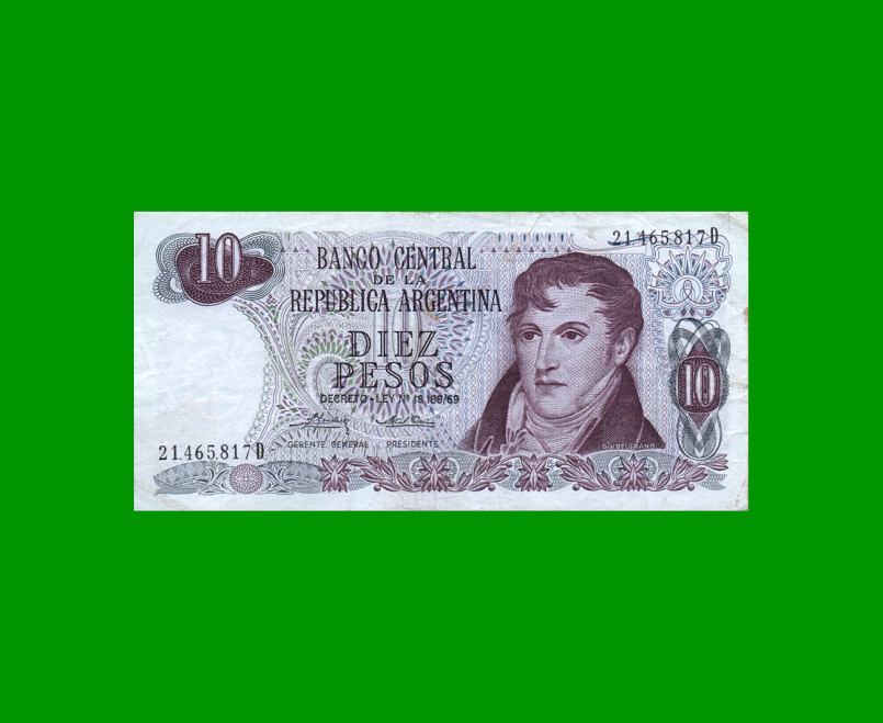 PESOS LEY 18.188 $10,00, BOT 2356a, AÑO 1975, ESTADO MUY BUENO.-