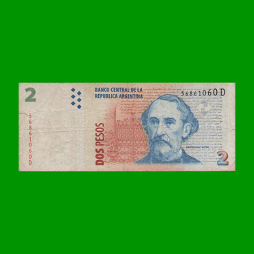 PESOS CONVERTIBLES 2do DISEÑO $2,00, BOT 3212 AÑO 2002, ESTADO BUENO .-