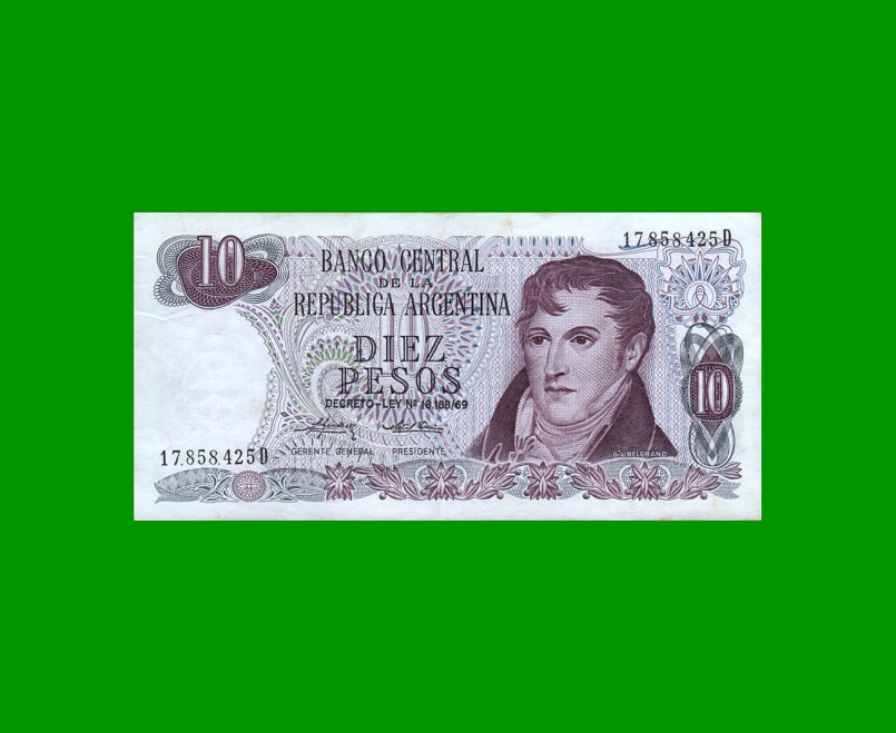 PESOS LEY 18.188 $10,00, BOT 2356a, AÑO 1975, ESTADO EXCELENTE.-