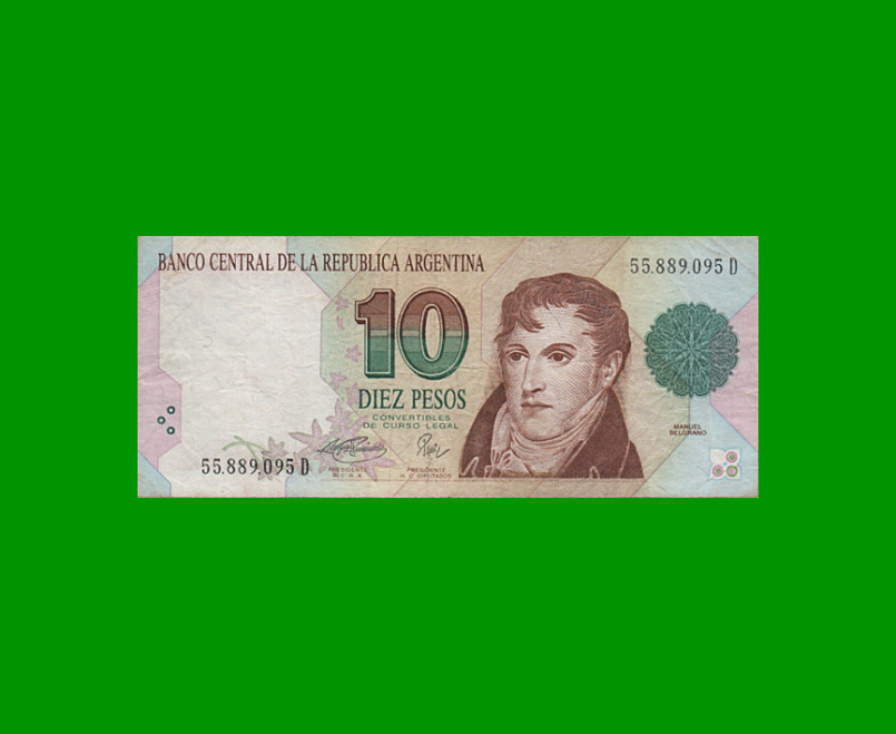 PESOS CONVERTIBLES 1er DISEÑO $10,00, BOT 3046, AÑO 1996, ESTADO MUY BUENO-.-