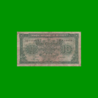 BILLETE DE BELGICA 10 FRANCOS, PICK 122 AÑO 1943 ESTADO BUENO .-
