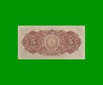 BILLETE DE PARAGUAY 5 GUARANI, PICK 157, LEY 1907, ESTADO SIN CIRCULAR - Imagen 2