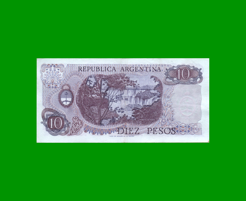 PESOS LEY 18.188 $10,00, BOT 2359, AÑO 1976, ESTADO EXCELENTE- .- - Imagen 2