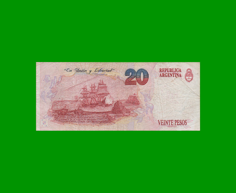 PESOS CONVERTIBLES 1er DISEÑO $20,00, BOT 3058, AÑO 1996, ESTADO BUENO.- - Imagen 2