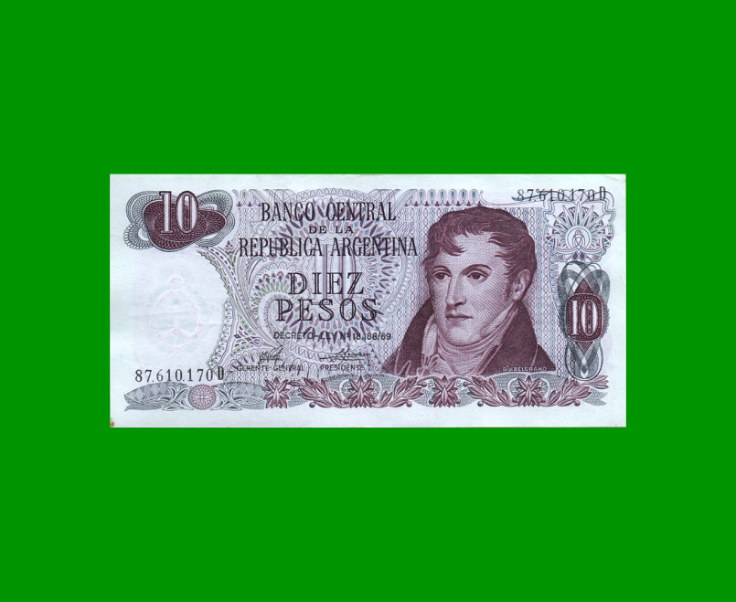 PESOS LEY 18.188 $10,00, BOT 2359, AÑO 1976, ESTADO EXCELENTE- .-