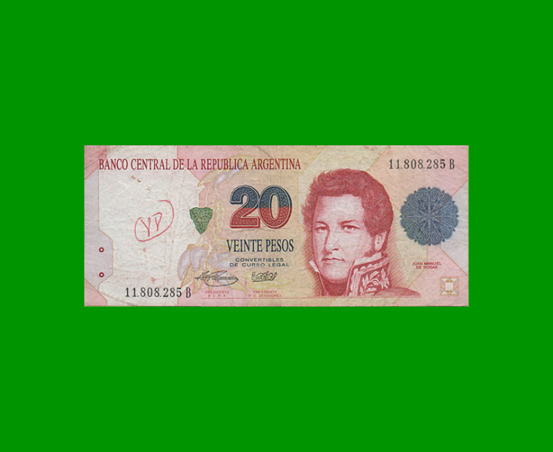 PESOS CONVERTIBLES 1er DISEÑO $20,00, BOT 3058, AÑO 1996, ESTADO BUENO.-