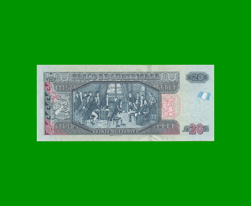 BILLETE DE GUATEMALA 20 QUETZALES PICK NEW, AÑO 2014, ESTADO SIN CIRCULAR.- - Imagen 2