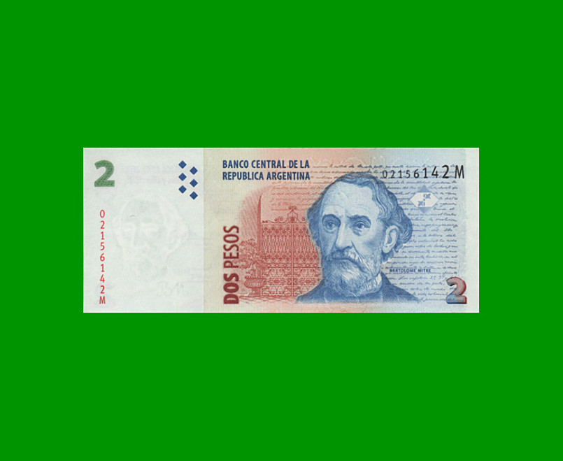 PESOS CONVERTIBLES 2do DISEÑO $2,00, BOT 3245, AÑO 2014, ESTADO EXCELENTE+.-