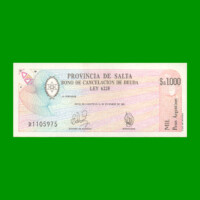 BONO DE SALTA $a1.000,00, EC 004, AÑO 1985, ESTADO SIN CIRCULAR.-