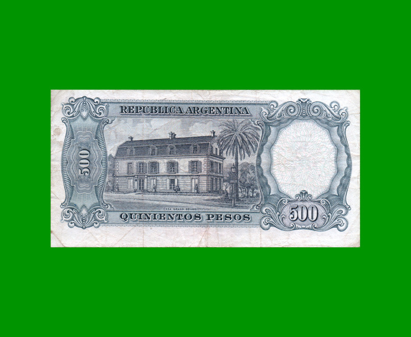 MONEDA NACIONAL $500,00 RESELLADO A $5,00 PESOS LEY 18.188, BOT 2208, AÑO 1969, ESTADO MUY BUENO- .-.- - Imagen 2