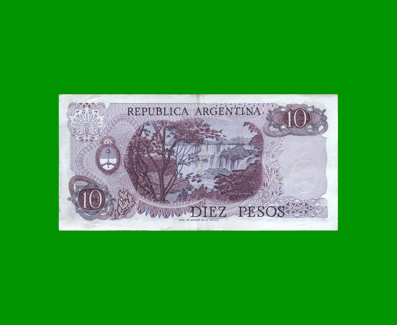 PESOS LEY 18.188 $10,00, BOT 2361, AÑO 1976, ESTADO EXCELENTE- .- - Imagen 2