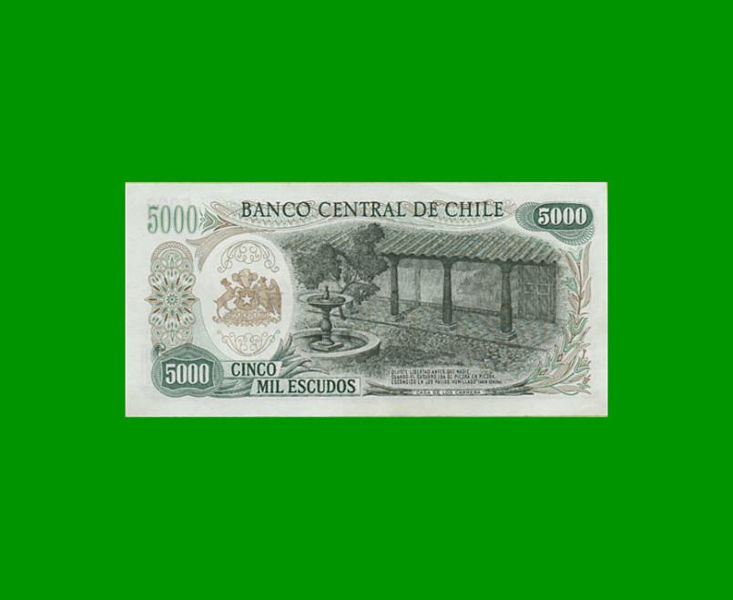 BILLETE DE CHILE 5.000 ESCUDOS, PICK 147,ESTADO EXCELENTE+ .- - Imagen 2