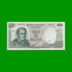 BILLETE DE CHILE 5.000 ESCUDOS, PICK 147,ESTADO EXCELENTE+ .-