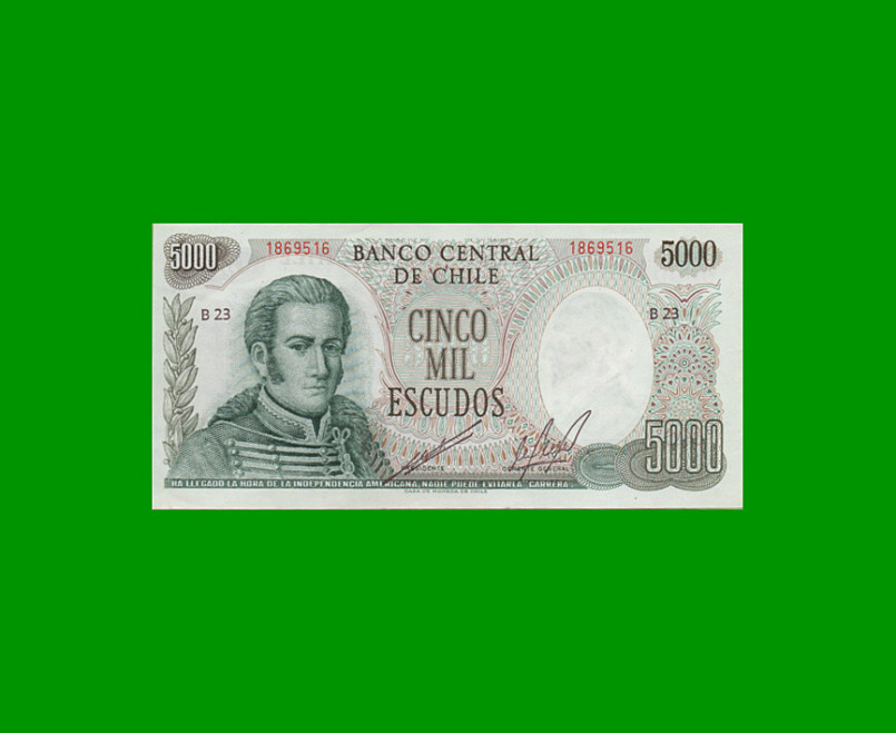 BILLETE DE CHILE 5.000 ESCUDOS, PICK 147,ESTADO EXCELENTE+ .-