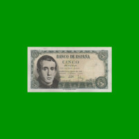 BILLETE DE ESPAÑA 5 PESETA, PICK 140, AÑO 1951, ESTADO EXCELENTE+ .-