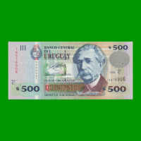 BILLETE DE URUGUAY $500,00 PICK 90a, AÑO 2006, SERIE C, ESTADO SIN CIRCULAR.-