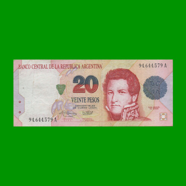 PESOS CONVERTIBLES 1er DISEÑO $20,00, BOT 3057, AÑO 1996, ESTADO MUY BUENO+.-
