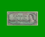 BILLETE DE CANADA 1 DOLAR PICK 75c, AÑO 1954, ESTADO BUENO+ .-