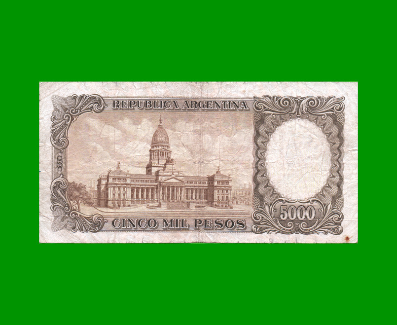 MONEDA NACIONAL $5.000 RESELLADO A $50,00 PESOS LEY 18.188, BOT 2217, AÑO 1969, ESTADO BUENO+ .- - Imagen 2