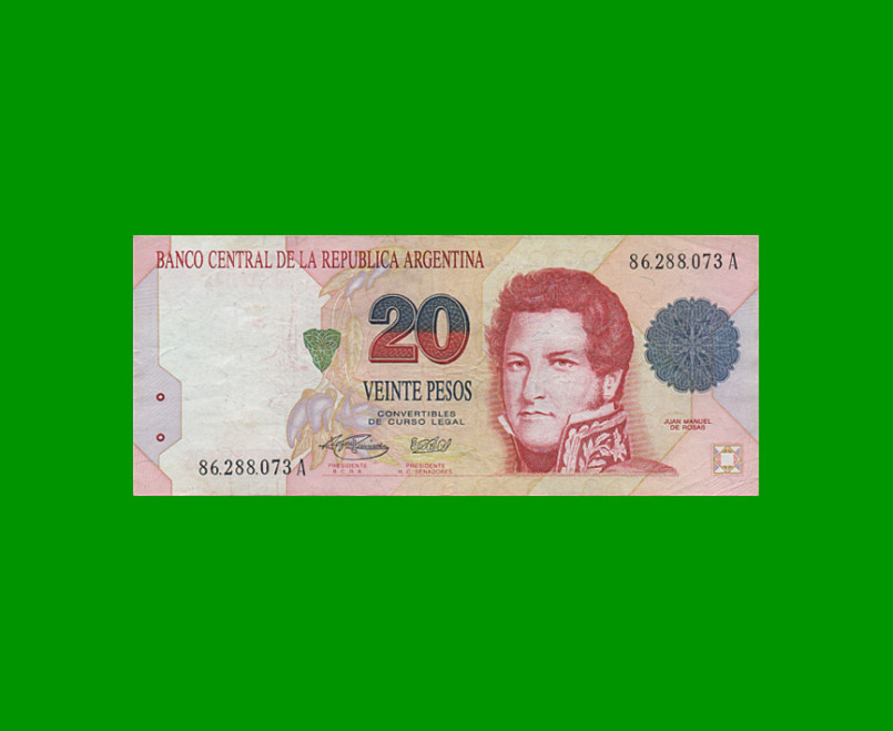 PESOS CONVERTIBLES 1er DISEÑO $20,00, BOT 3057, AÑO 1996, ESTADO EXCELENTE- .-