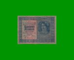 BILLETE DE AUSTRIA 1000 CORONAS, PICK 78, AÑO 1922, ESTADO MUY BUENO.-