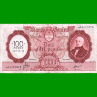 MONEDA NACIONAL $10.000 RESELLADO A $100,00 PESOS LEY 18.188, BOT 2222, AÑO 1970, ESTADO MUY BUENO- .-