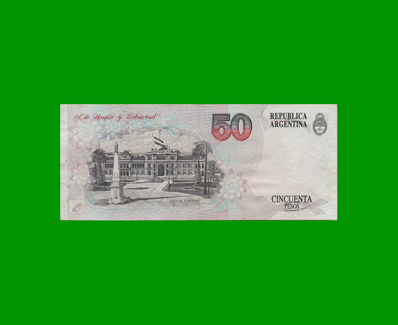 PESOS CONVERTIBLES 1er DISEÑO $50,00, BOT 3062, AÑO 1992, ESTADO EXCELENTE.- - Imagen 2