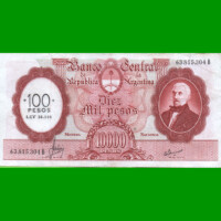 MONEDA NACIONAL $10.000 RESELLADO A $100,00 PESOS LEY 18.188, BOT 2222, AÑO 1970, ESTADO MUY BUENO.-