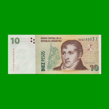 PESOS CONVERTIBLES 2do DISEÑO $10,00, BOT 3427, AÑO 2007, ESTADO EXCELENTE+ .-