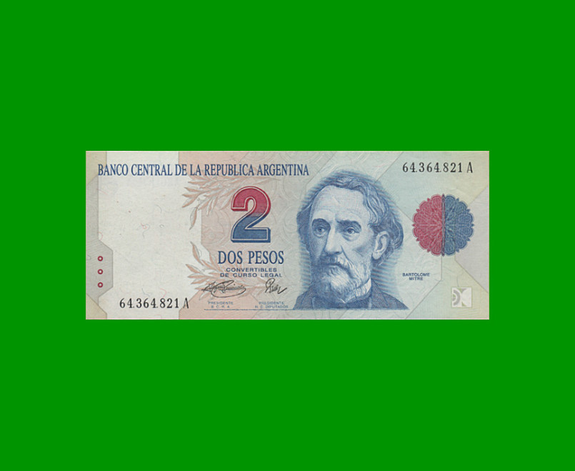 PESOS CONVERTIBLES 1er DISEÑO $2,00, BOT 3014, AÑO 1993, ESTADO EXCELENTE.-