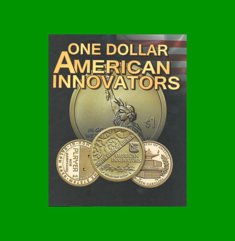 ÁLBUM VACIO PARA MONEDAS DE EEUU, ONE DOLLAR AMERICAN INNOVATORS NUEVO.-