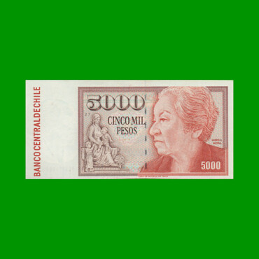 BILLETE DE CHILE $ 5.000,00, PICK 155e, AÑO 1997,  ESTADO EXCELENTE-