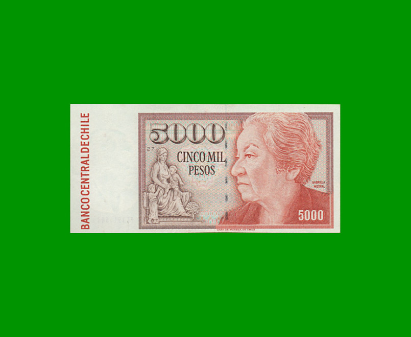 BILLETE DE CHILE $ 5.000,00, PICK 155e, AÑO 1997,  ESTADO EXCELENTE-