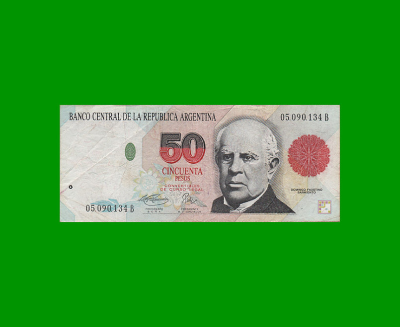 PESOS CONVERTIBLES 1er DISEÑO $50,00, BOT 3068, AÑO 1995, ESTADO MUY BUENO- .-