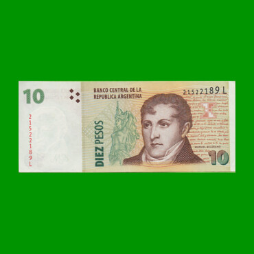 PESOS CONVERTIBLES 2do DISEÑO $10,00, BOT 3435, AÑO 2010, ESTADO EXCELENTE+.-