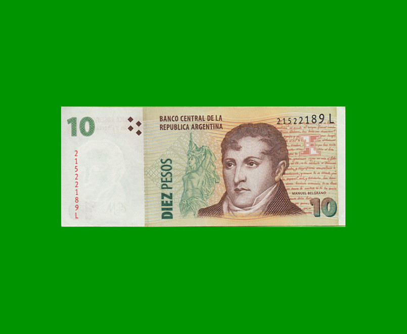 PESOS CONVERTIBLES 2do DISEÑO $10,00, BOT 3435, AÑO 2010, ESTADO EXCELENTE+.-