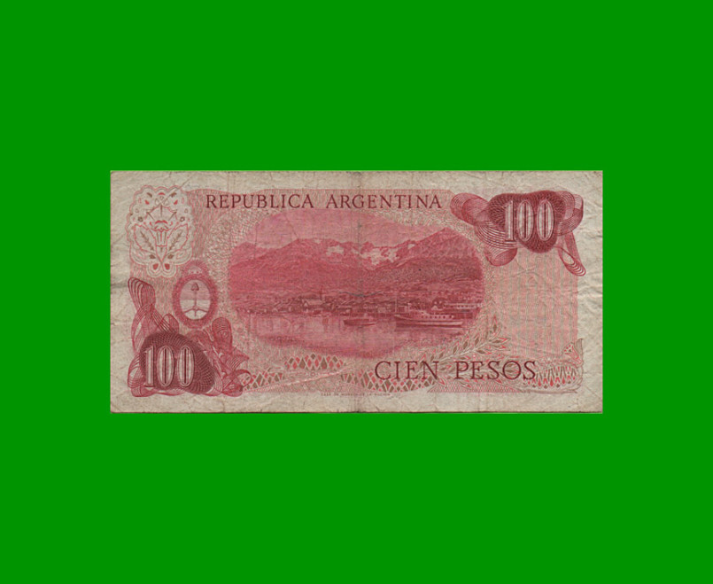 PESOS LEY 18.188 $100,00, BOT 2402, AÑO 1976, ESTADO BUENO .- - Imagen 2