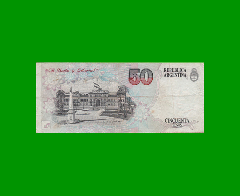 PESOS CONVERTIBLES 1er DISEÑO $50,00, BOT 3069, AÑO 1996, ESTADO MUY BUENO.- - Imagen 2