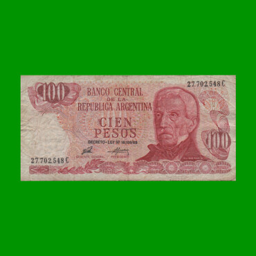 PESOS LEY 18.188 $100,00, BOT 2402, AÑO 1976, ESTADO BUENO .-