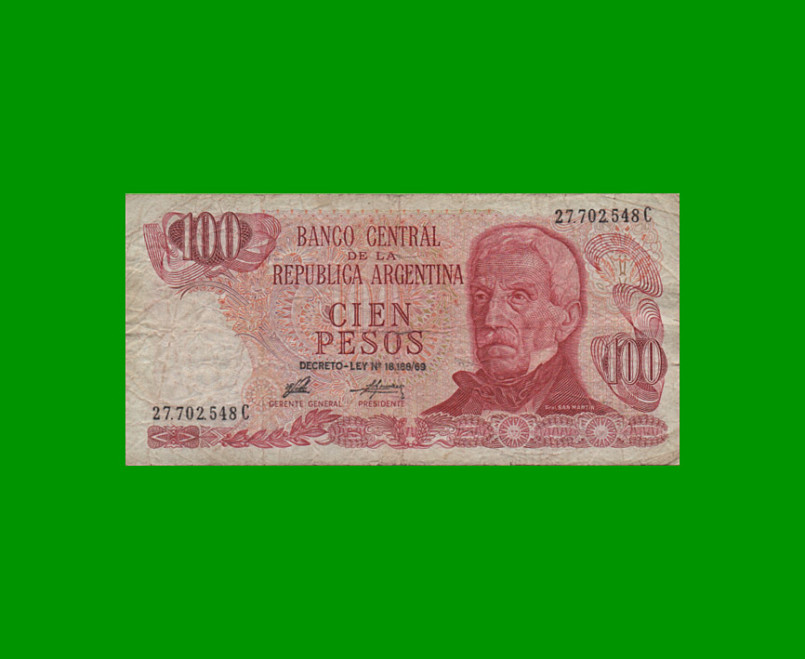 PESOS LEY 18.188 $100,00, BOT 2402, AÑO 1976, ESTADO BUENO .-