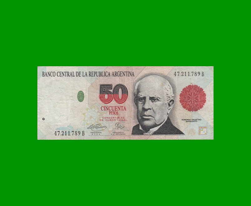 PESOS CONVERTIBLES 1er DISEÑO $50,00, BOT 3069, AÑO 1996, ESTADO MUY BUENO.-