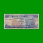 BILLETE DE BARBADOS 2 DOLARES, PICK 30a, AÑO 1980-1987, ESTADO BUENO .-
