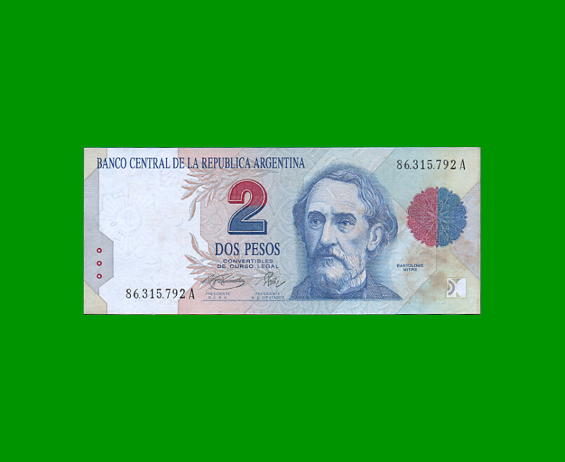 PESOS CONVERTIBLES 1er DISEÑO $2,00, BOT 3015, AÑO 1994, ESTADO EXCELENTE.-