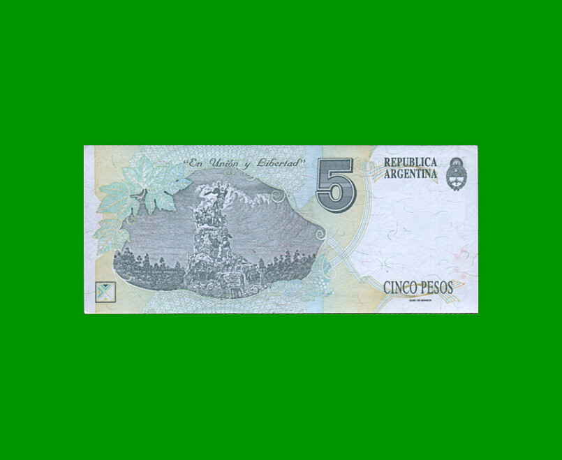 PESOS CONVERTIBLES 1er DISEÑO $5,00, BOT 3024, AÑO 1992, ESTADO EXCELENTE.- - Imagen 2