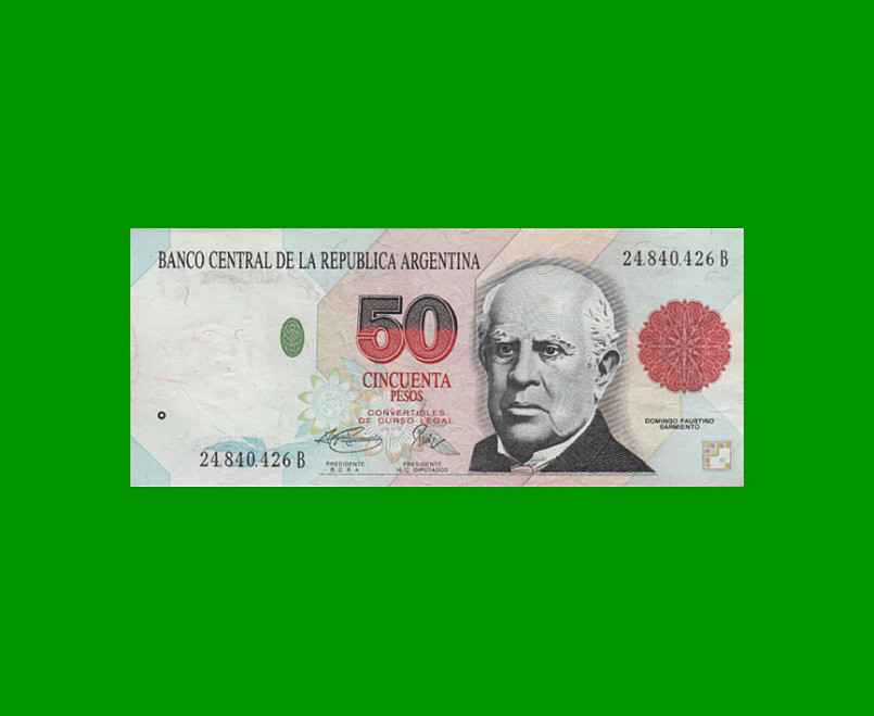 PESOS CONVERTIBLES 1er DISEÑO $50,00, BOT 3069, AÑO 1996, ESTADO EXCELENTE.-