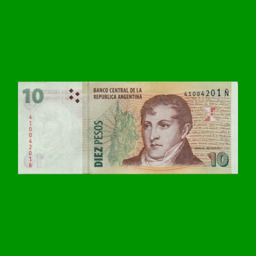 PESOS CONVERTIBLES 2do DISEÑO $10,00, BOT 3442, AÑO 2014, ESTADO EXCELENTE.-