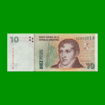 PESOS CONVERTIBLES 2do DISEÑO $10,00, BOT 3442, AÑO 2014, ESTADO EXCELENTE+.-