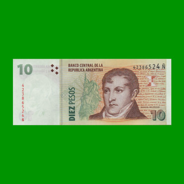 PESOS CONVERTIBLES 2do DISEÑO $10,00, BOT 3442, AÑO 2014, ESTADO SIN CIRCULAR.-