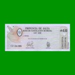 BONO DE SALTA 0,50CTVOS DE AUSTRALES, EC 050, AÑO 1985, ESTADO EXCELENTE+.-