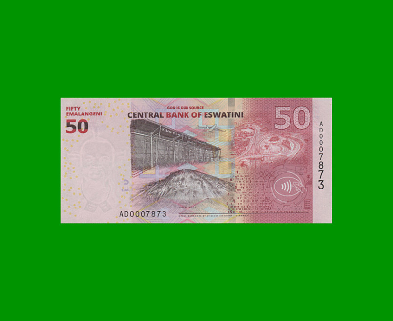 BILLETE DE ESWATINI 50 EMALANGENI, PICK 46, AÑO 2024 ESTADO SIN CIRCULAR.- - Imagen 2